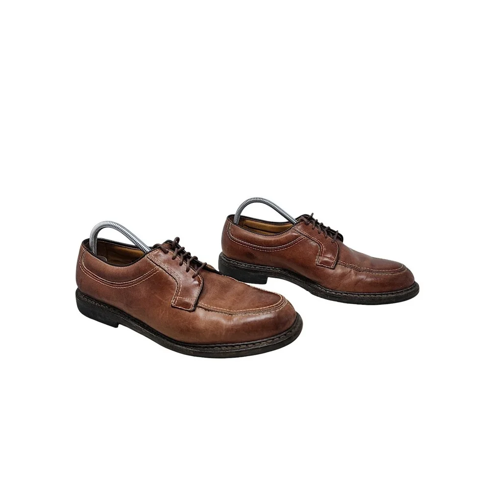 Allen Edmonds Wilbert 10 D Mens Brown Leather Split Toe Derby Shoes 1951 3502